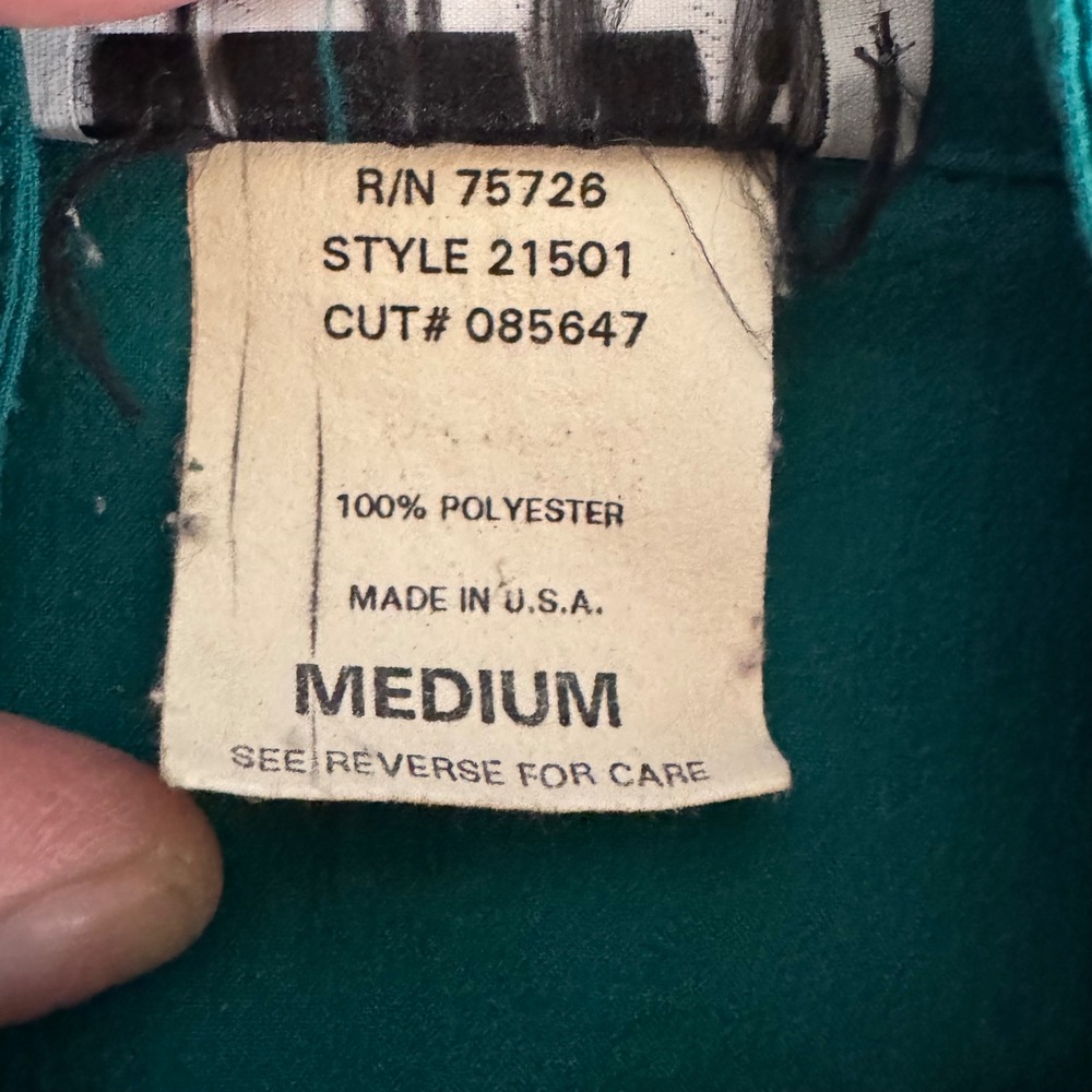Vintage Teddi Tracksuit Teal Green 2 Piece Set Pleated Jacket Pants Womens Med. - Picture 12 of 13